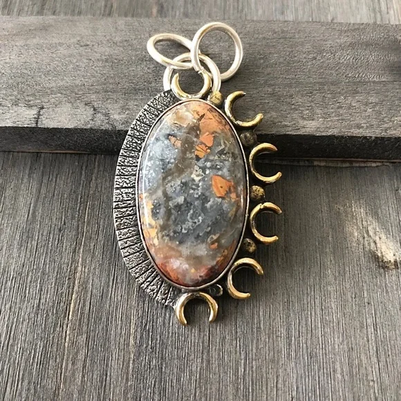 Maligano Jasper moon pendant